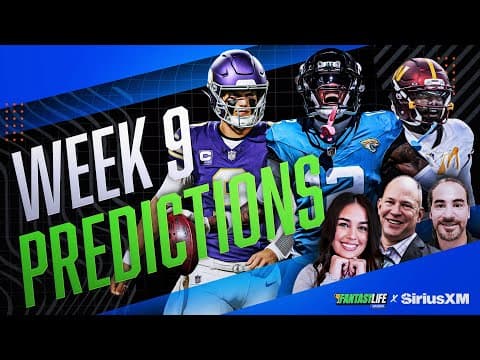 Matthew Berry’s Fantasy Football Predictions and Rankings for Week 9!